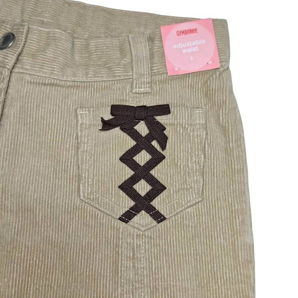 Vintage Gymboree Corduroy Pants Size 5 Tan Peruvian Doll Line Flare Leg NWT